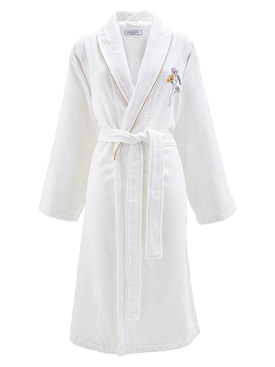 Women's Perle Lune Cotton Bathrobe - White - Size Large