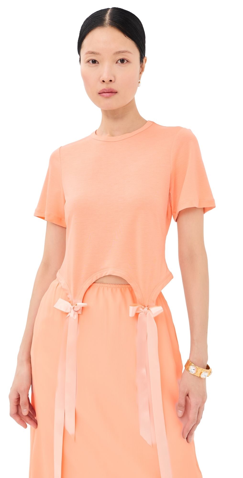Simone Rocha Bow Tail Easy T-Shirt Clementine M