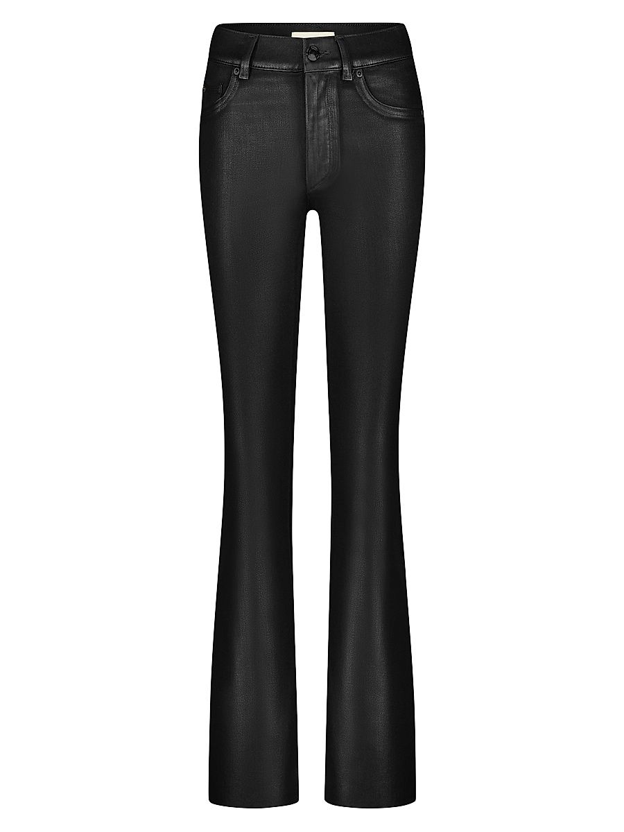 DL1961 Women's Bridget Bootcut High Rise Instasculpt Coated Jeans - Black Coated - Size 31
