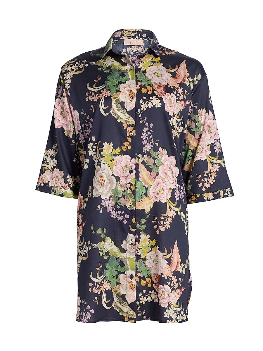 Women's Betsy Floral Nightshirt - Navy - Size XL