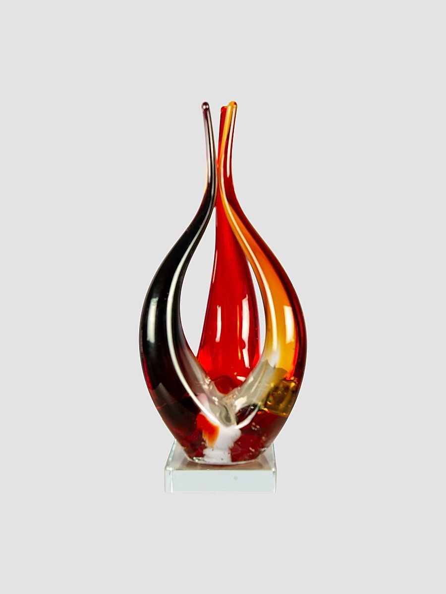 Phoenix Flame Glass Sculpture - Multi