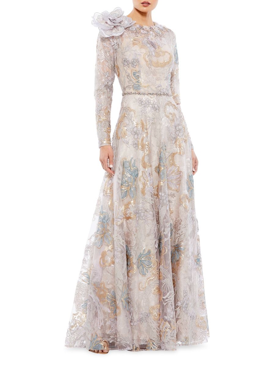 Mac Duggal Women's Embellished Rose-Applique Gown - Multi - Size 18