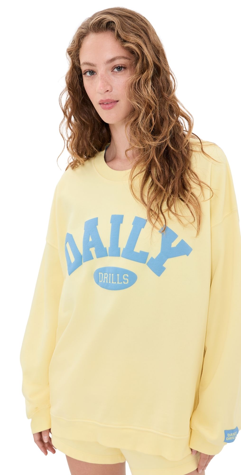 Daily Drills Oversized Daily Crew Sweatshirt Lemonade/Malibu XS/S