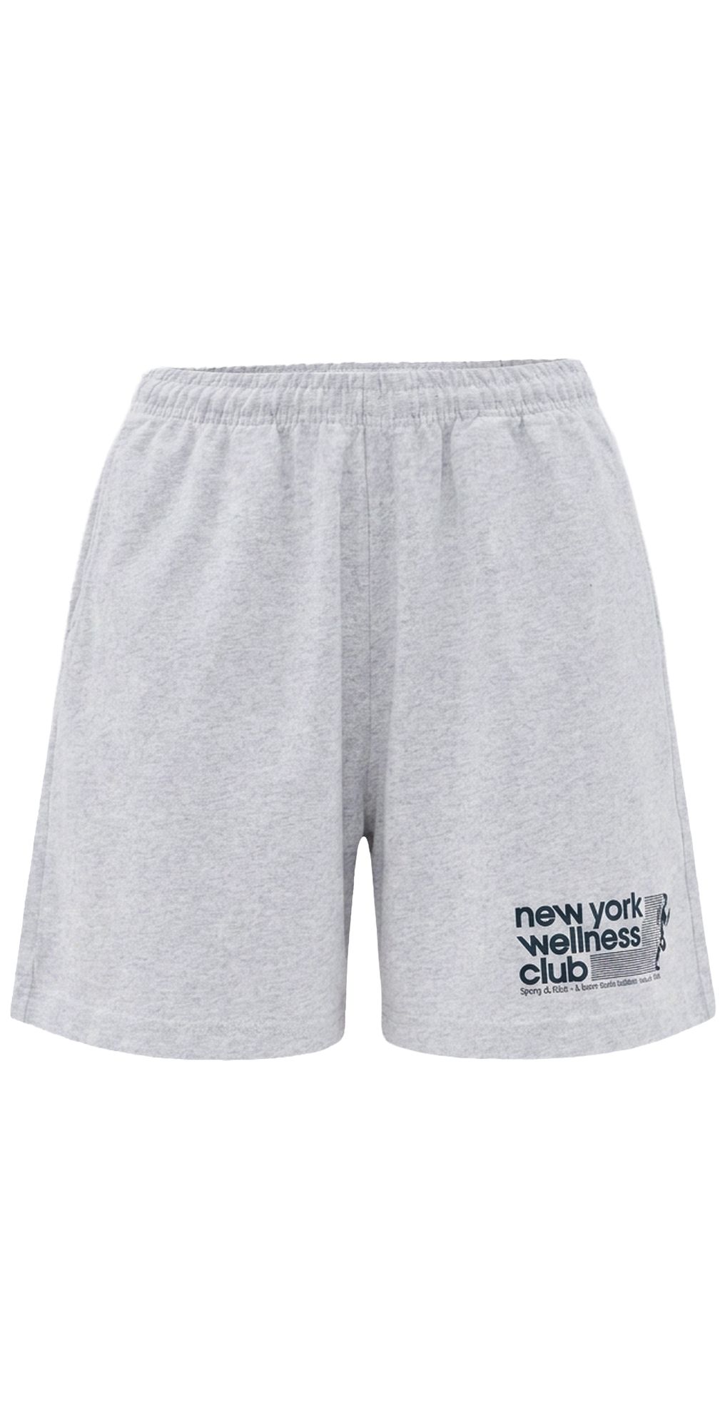 Sporty & Rich USA Wellness Club Gym Shorts Heather Grey Light Navy M