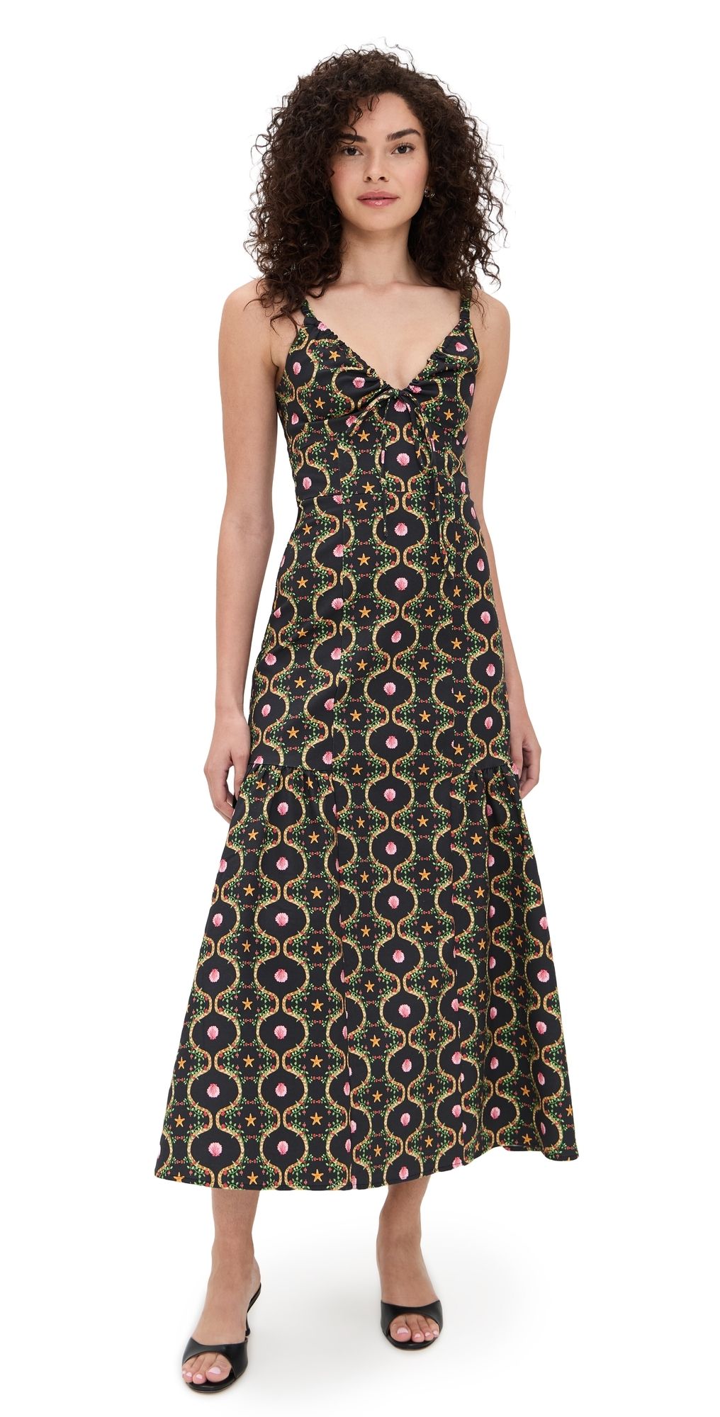 Hill House Home The Lillie Dress Cisco Trellis, Black Multi XL