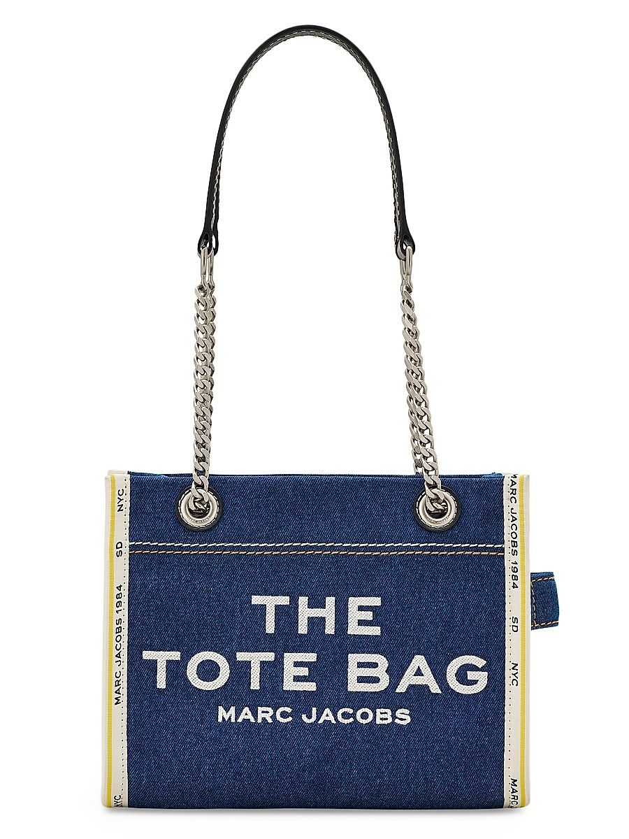 Women's The Denim Chain Small Tote Bag - Dark Wash