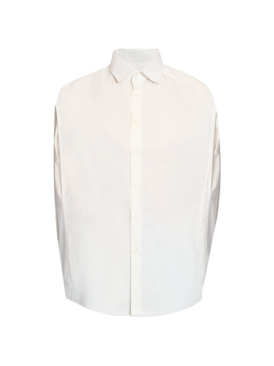 Women's Sculpted Cotton Shirt - Off White - Size 10
