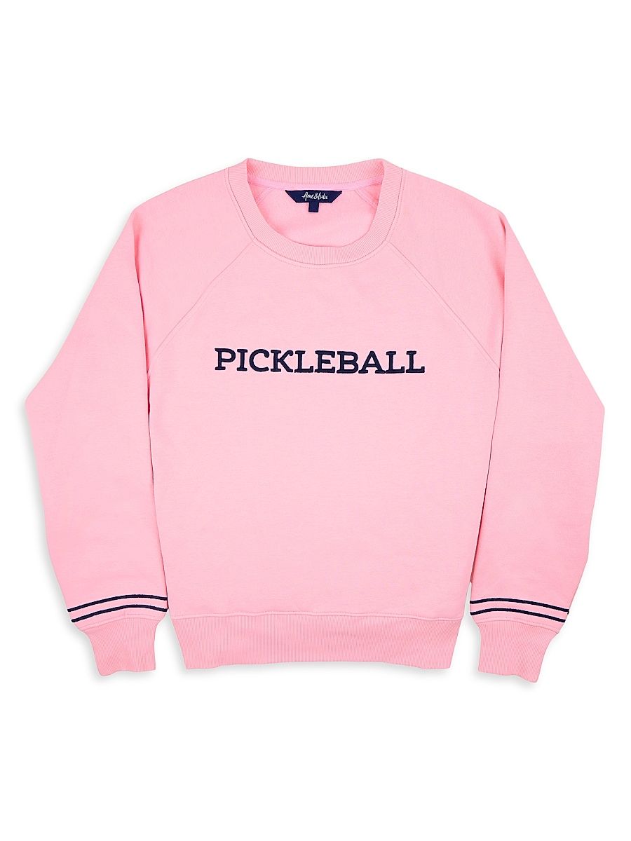 Women's Play All Embroidered Crewneck Sweatshirt - Pink - Size Large