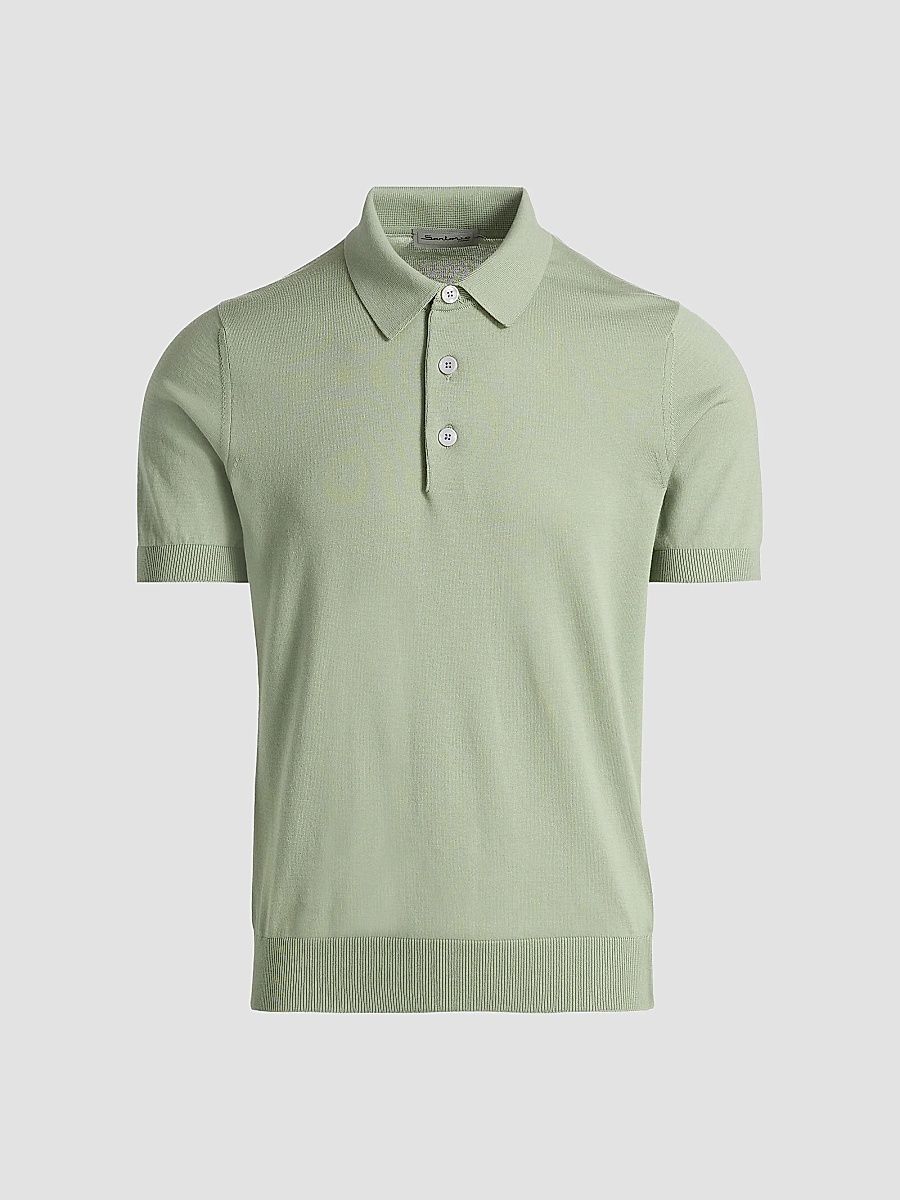 Sartorio Napoli Men's Cotton Polo Shirt - Green - Size Medium