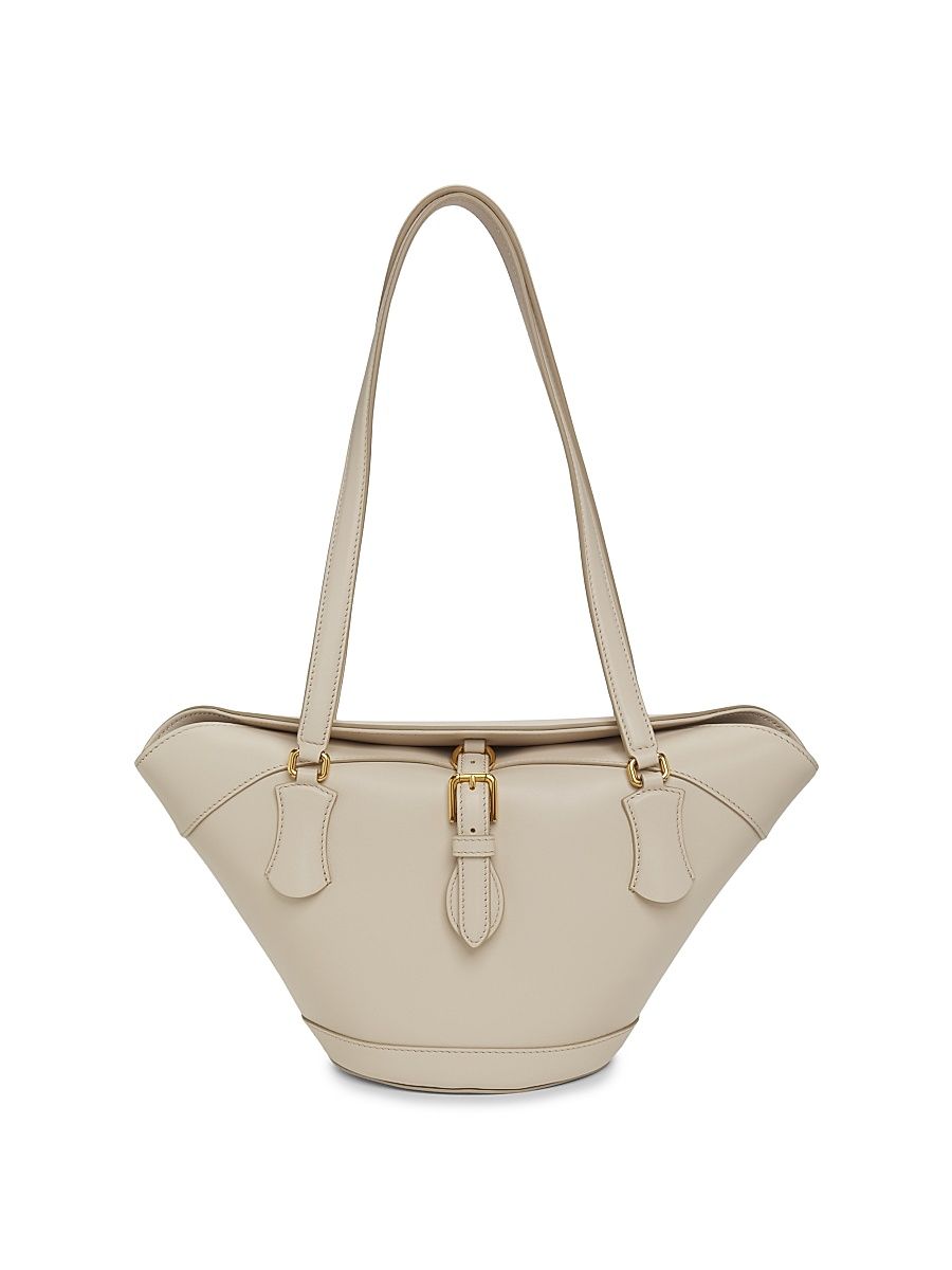 Women's Capri Leather Tote Bag - Avorio