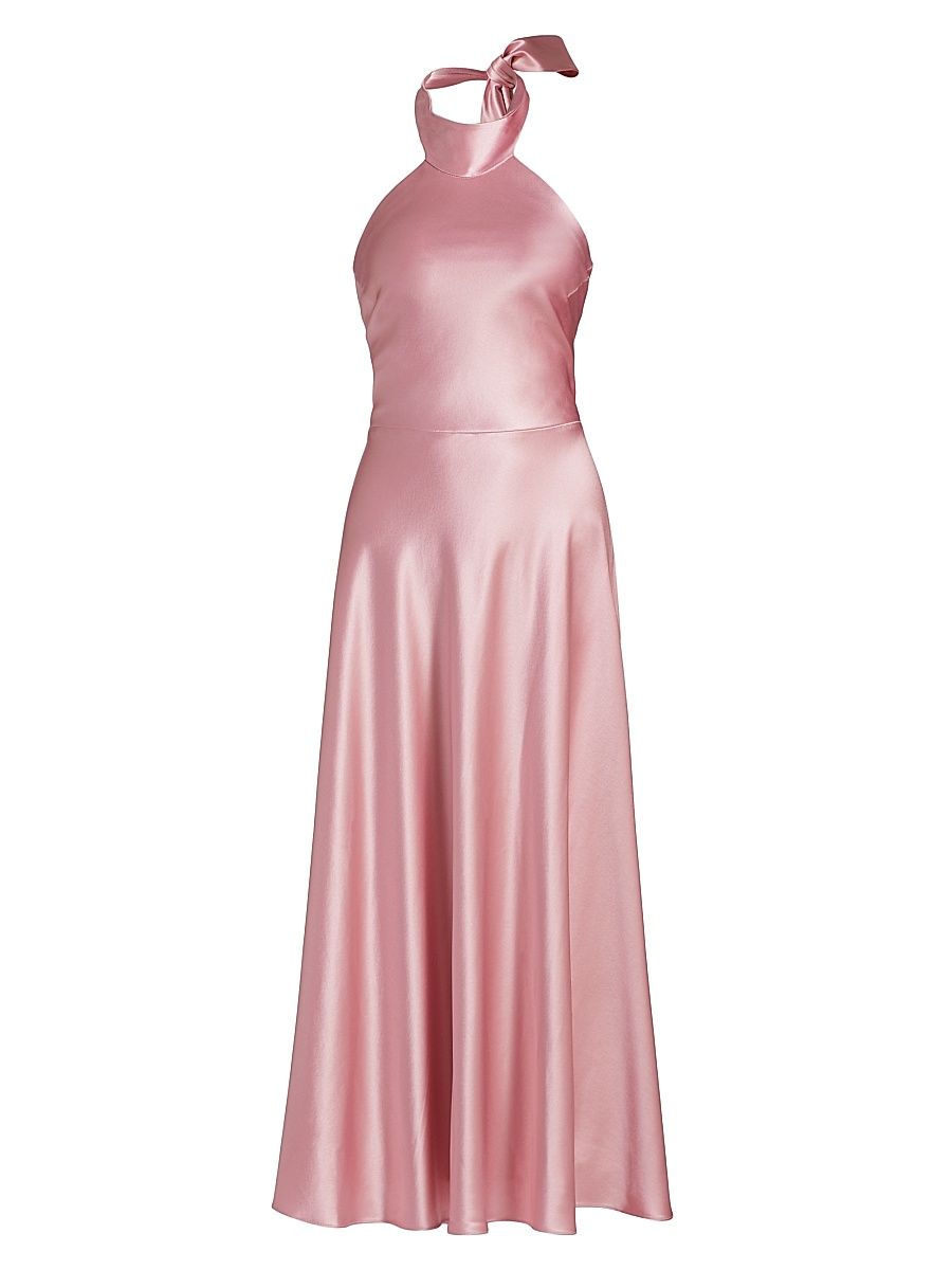 Women's Aurora Satin Midi-Dress - Pink - Size 12