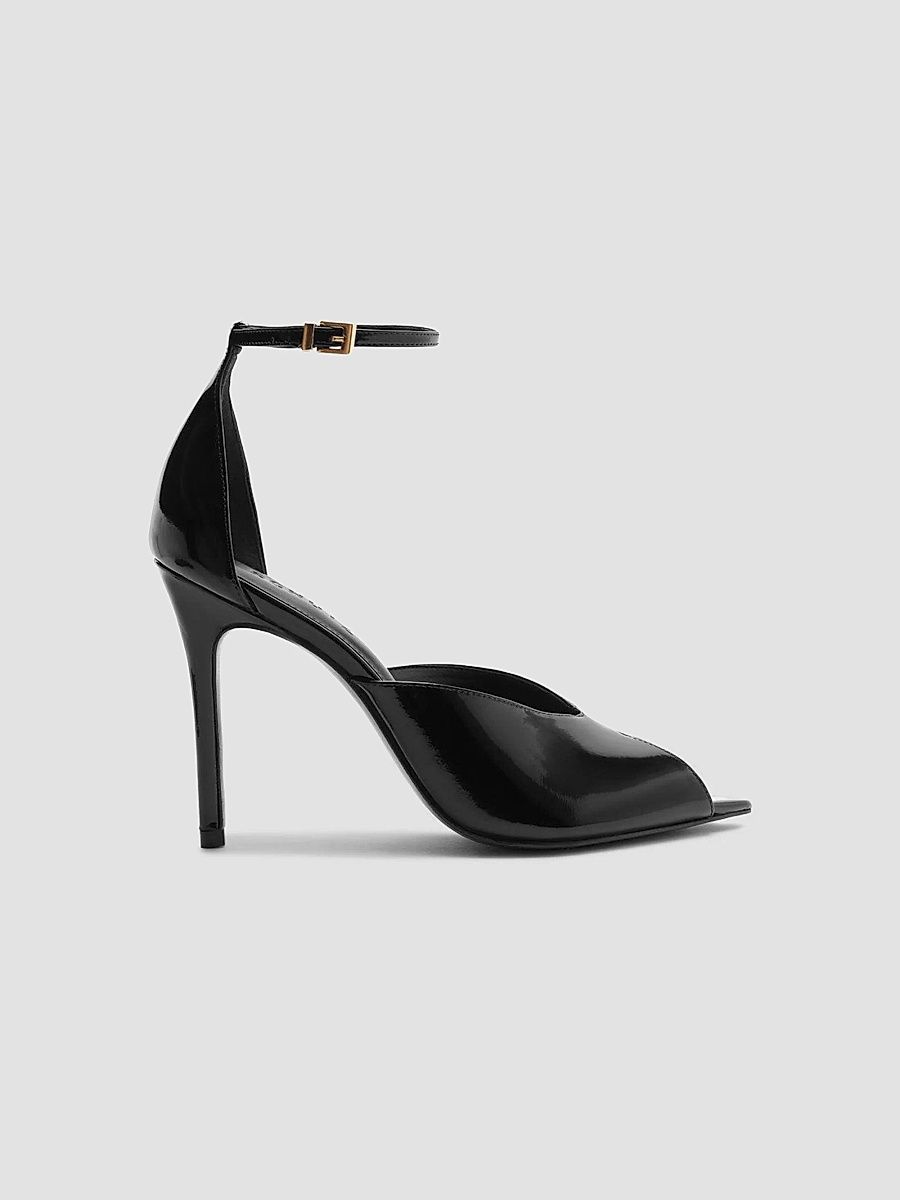 Women's Ingrid 100MM Patent Leather D'Orsay Sandals - Black - Size 6.5