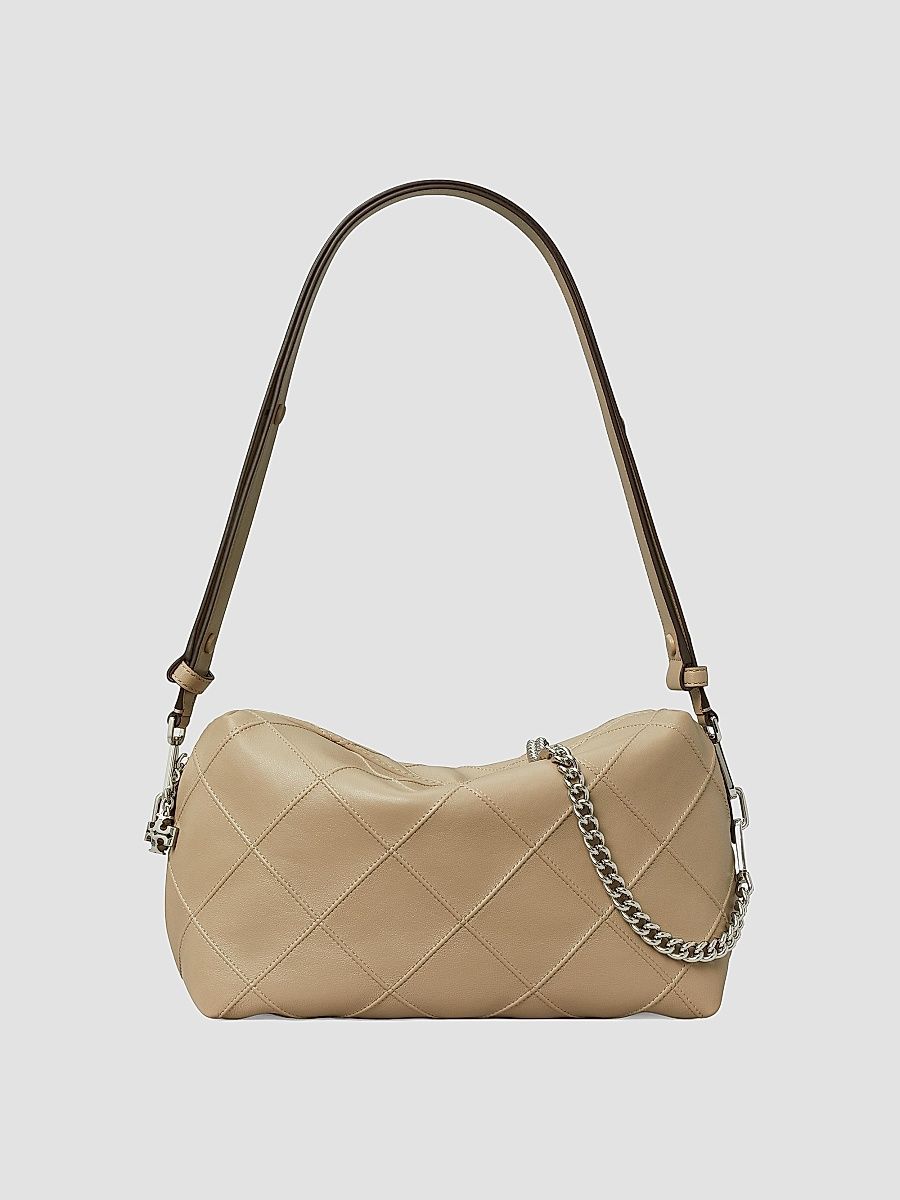 Tory Burch Women's Fleming Large Leather Shoulder Bag - Soft Cement