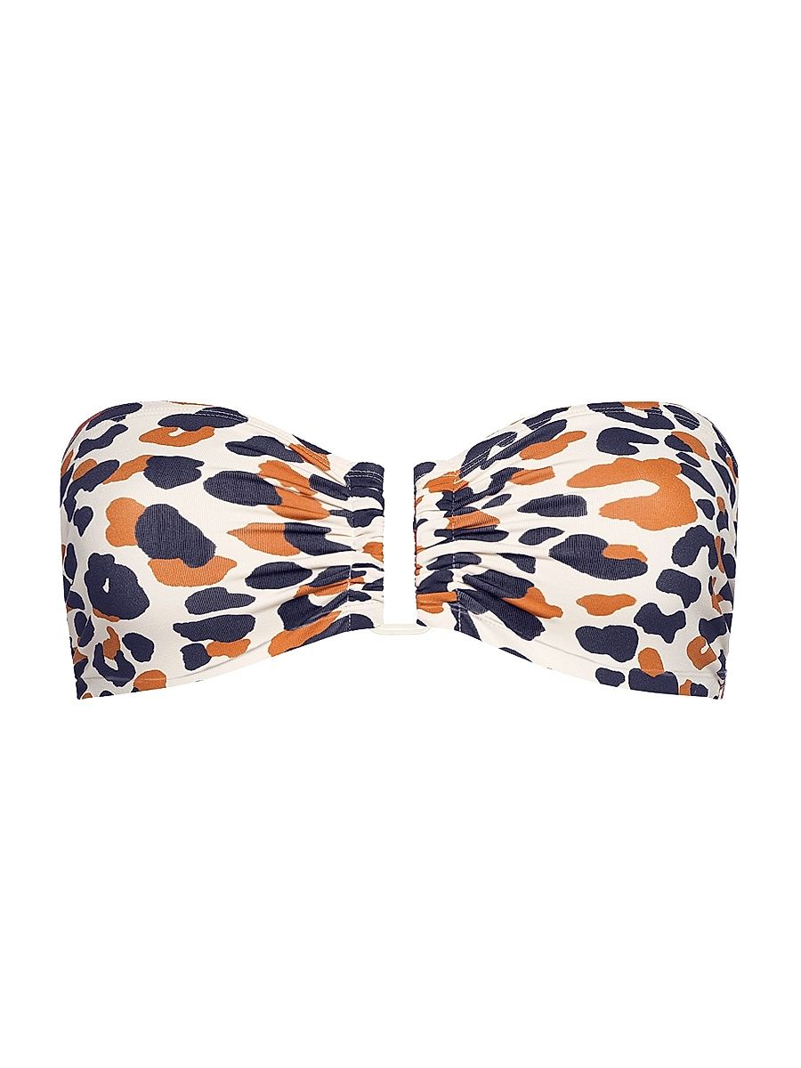 ERES Women's Perle Printed Bandeau Bikini Top - Sable Fin - Size 4