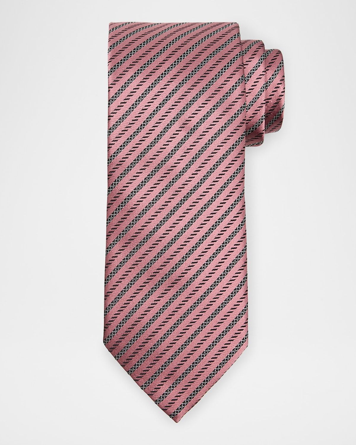 Men & apos;s Satin Diagonal Stripe Silk Tie
