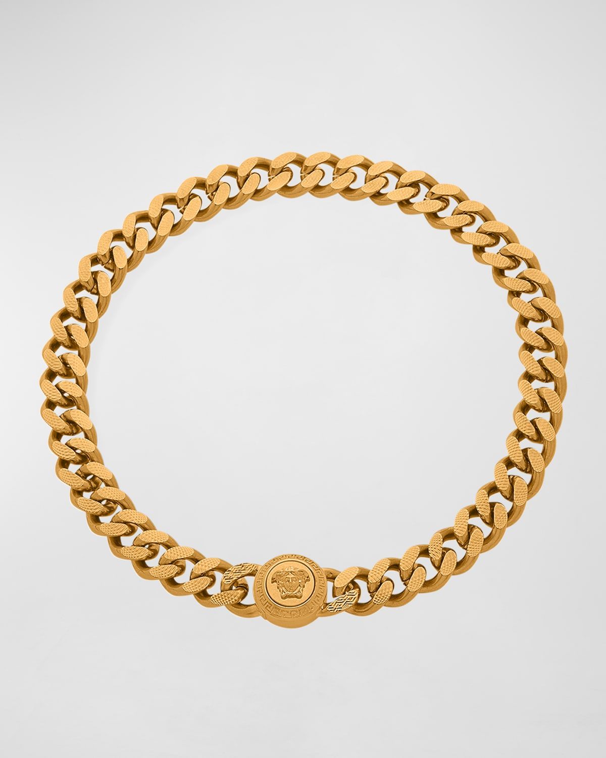 Men & apos;s Curb Chain Medusa Head Bracelet