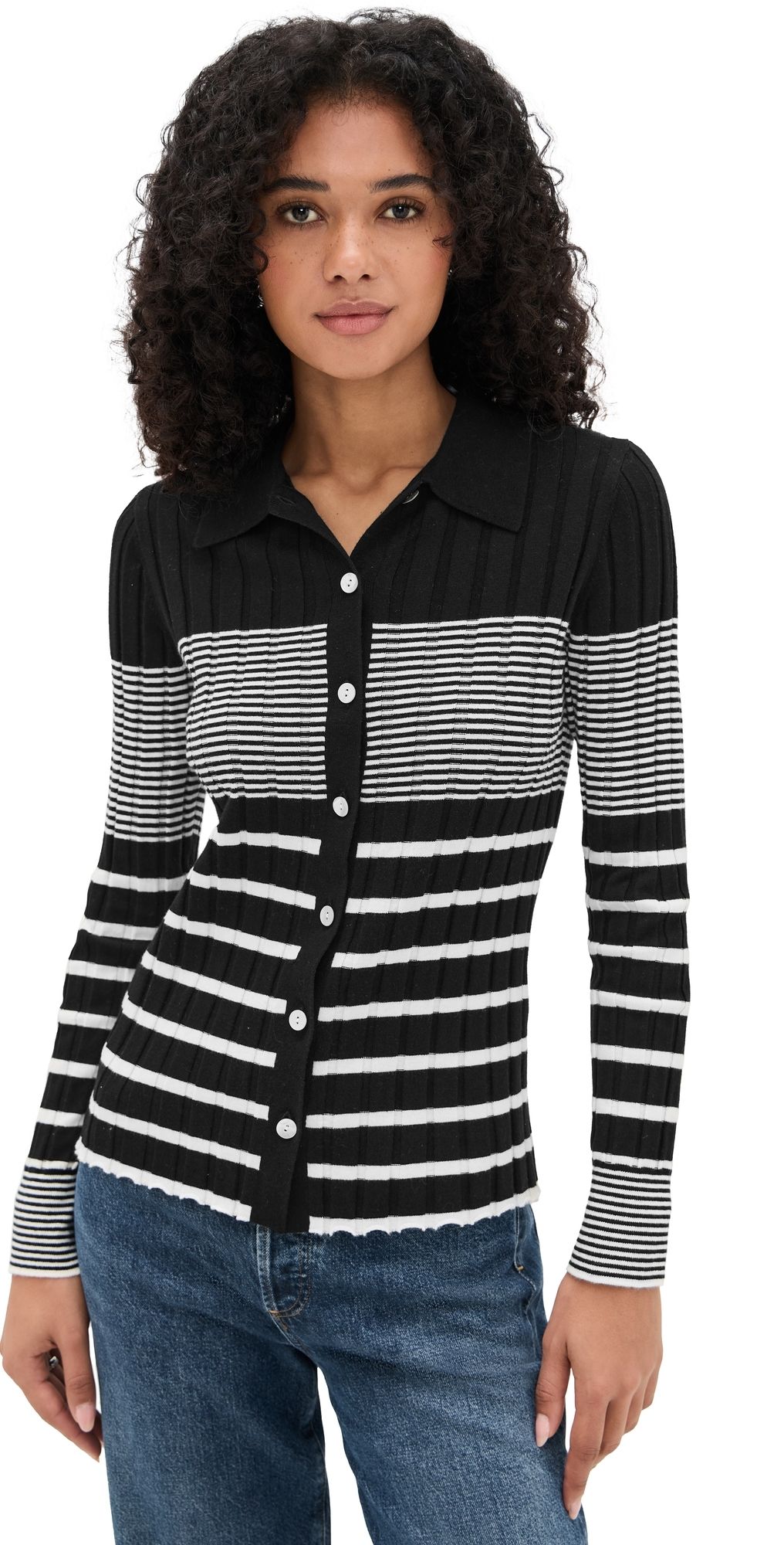 RAILS Aurelia Cardigan Black Ivory Stripe L