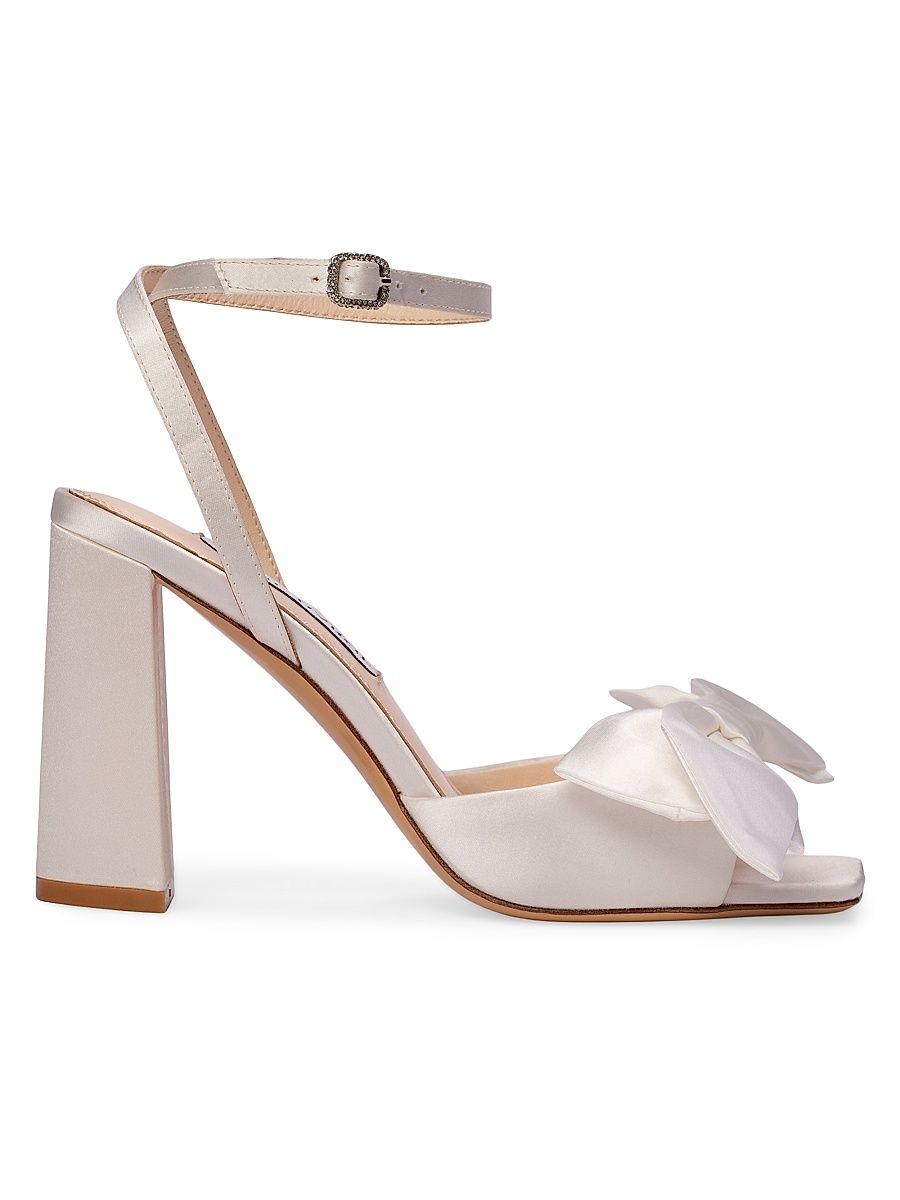 Women's Willow Satin Sandals - White Satin - Size 11