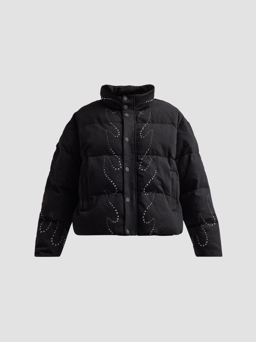 Mother Women's The Drop Pillow Fight Puffer Jacket - Black Smoke - Size XL