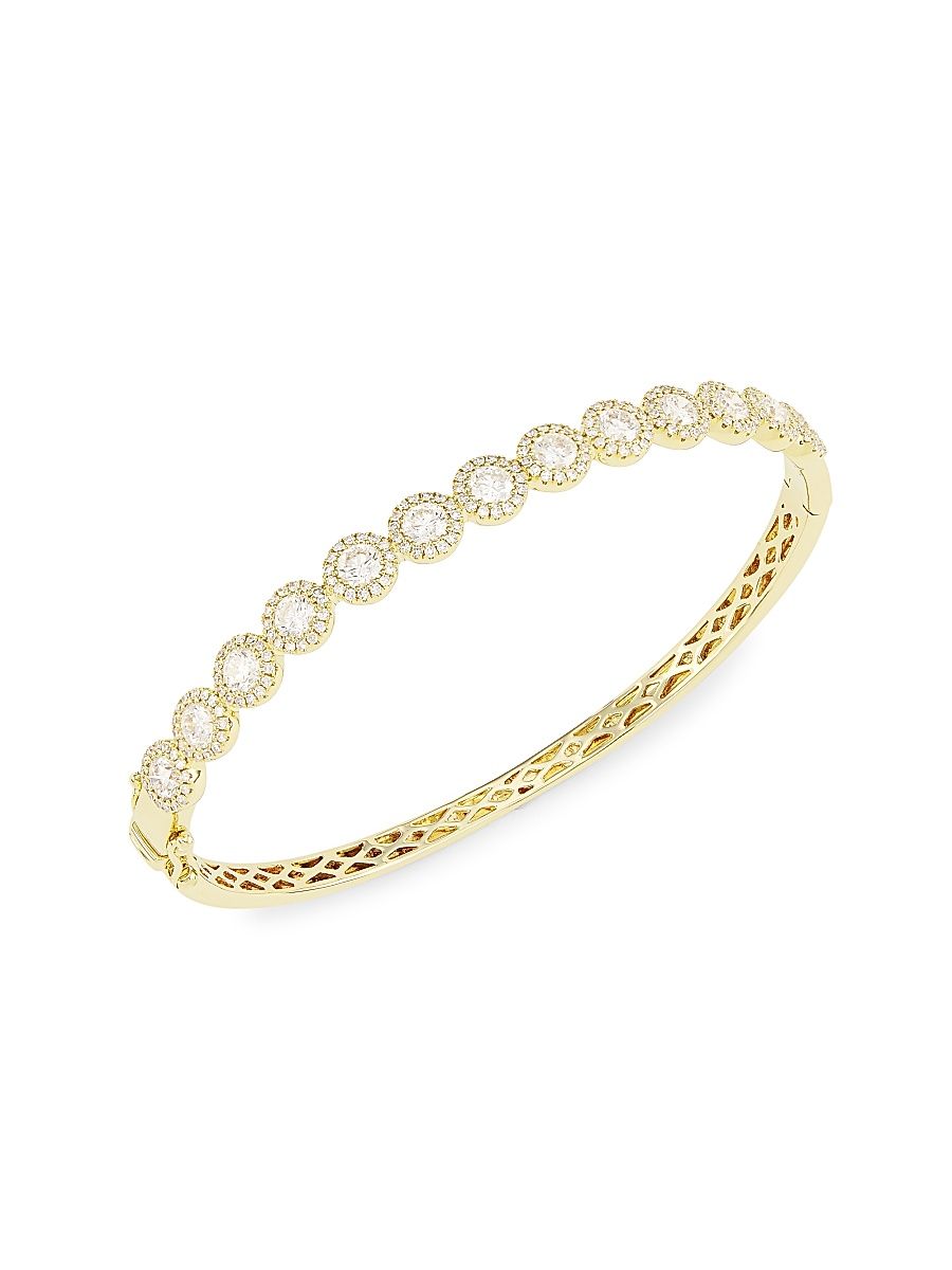 Women's 14K Yellow Gold & 3.17 TCW Diamond Bangle - Yellow Gold