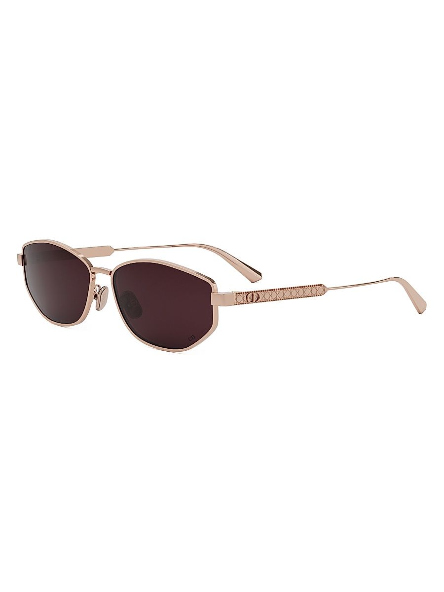 Women's DiorCannage B1U Oval Sunglasses - Rose Gold Bordeaux