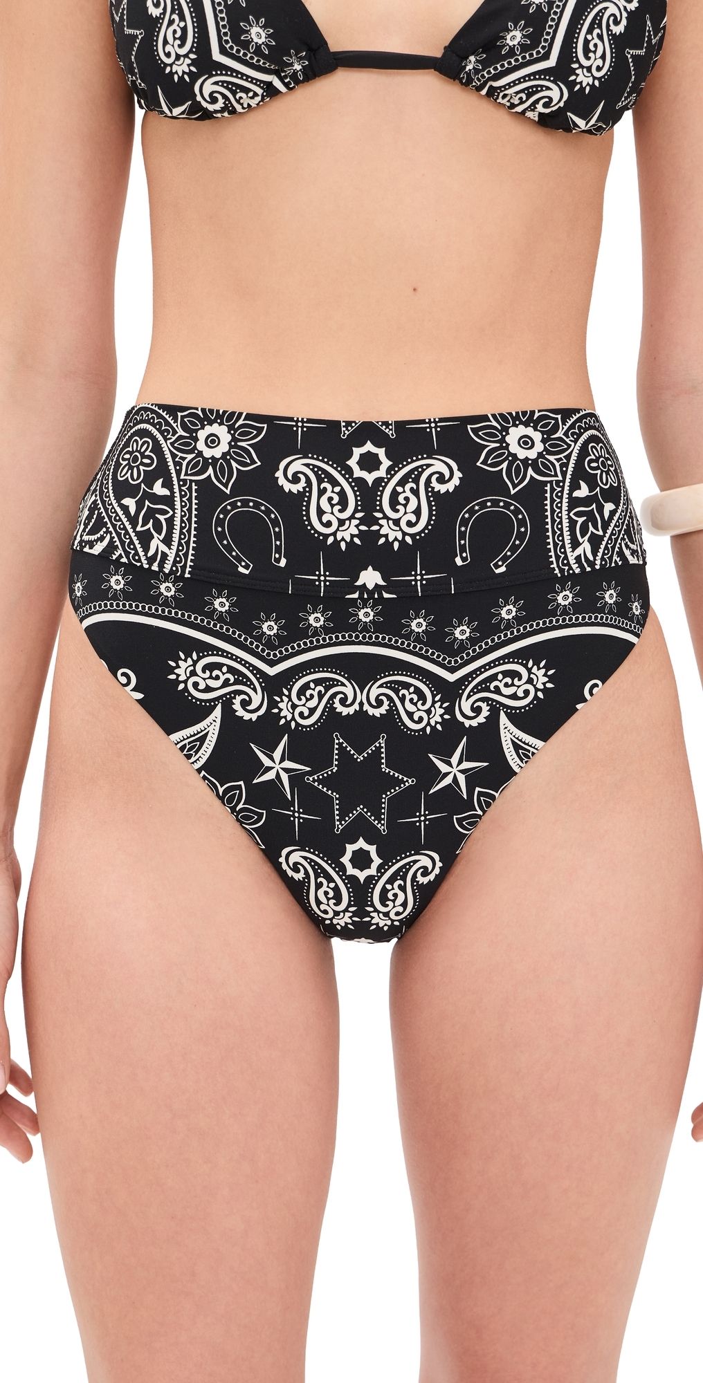 Beach Riot Highway Bikini Bottoms BANDANA BLACK L