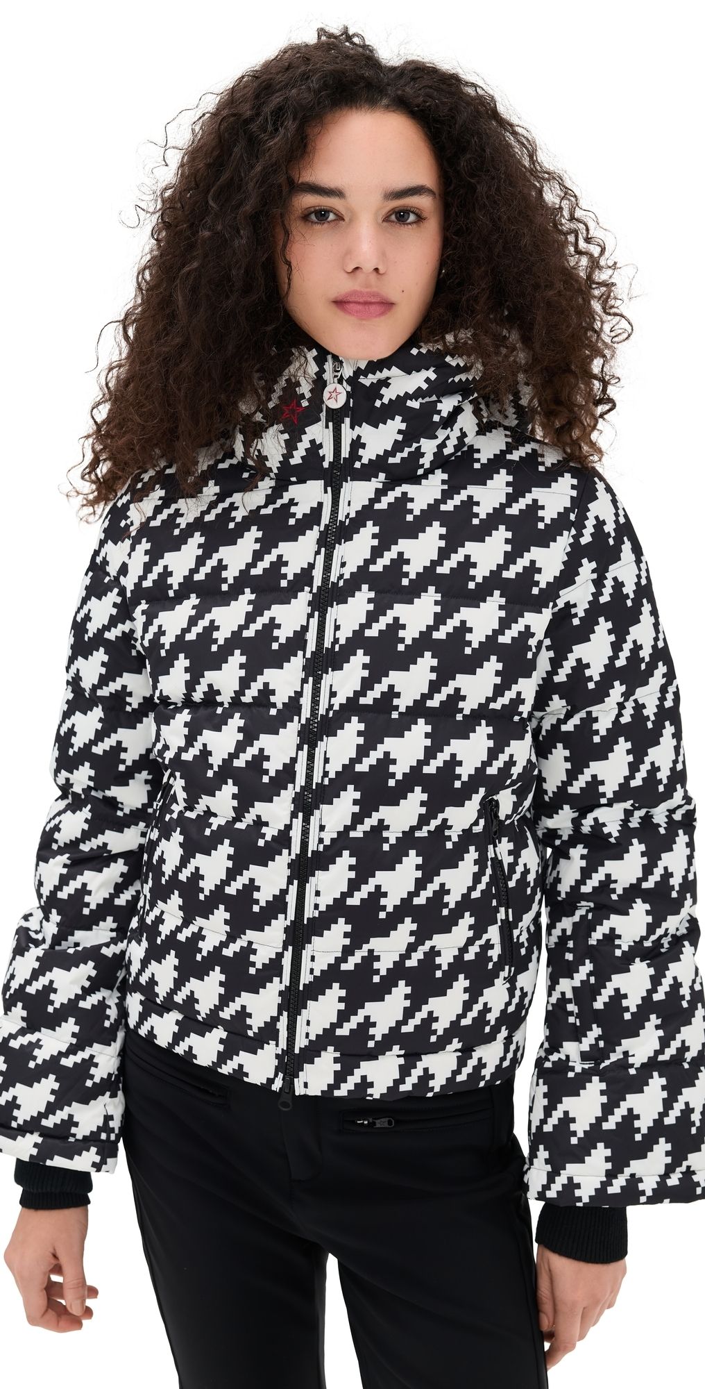 Perfect Moment Polar Flare Ski Jacket III B & W Houndstooth L