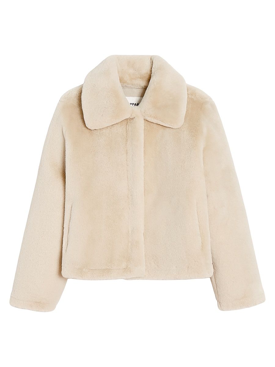 Women's Elis Faux Fur Coat - Latte - Size Large