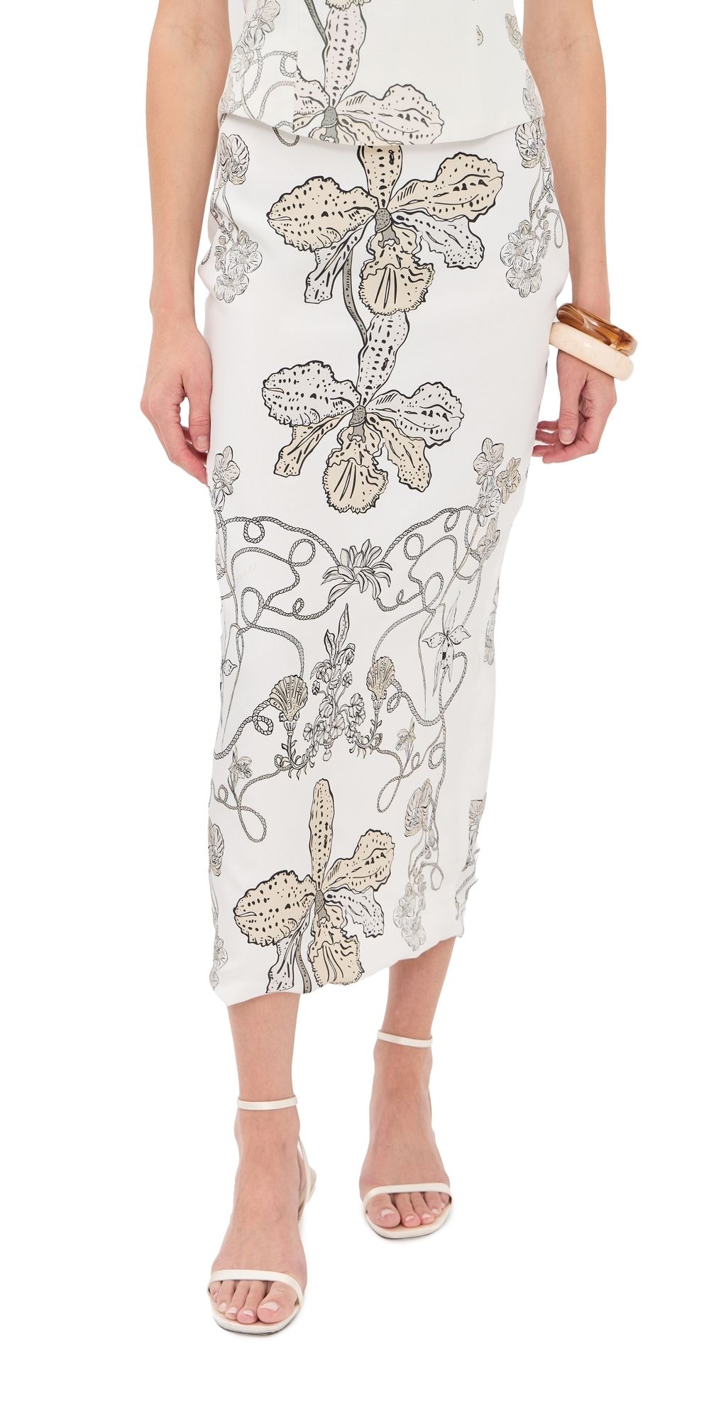 Isla & White Onia Silk Skirt Orquidee L