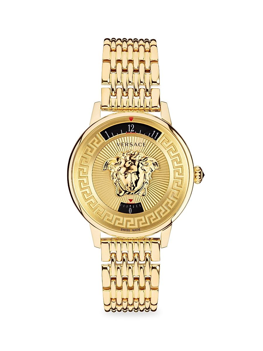 Men's Medusa Icon IP Yellow Gold Bracelet Watch - Gold