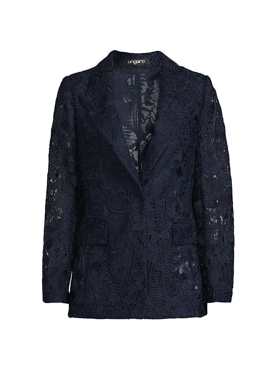 Women's Arya Lace Blazer - Navy - Size Large