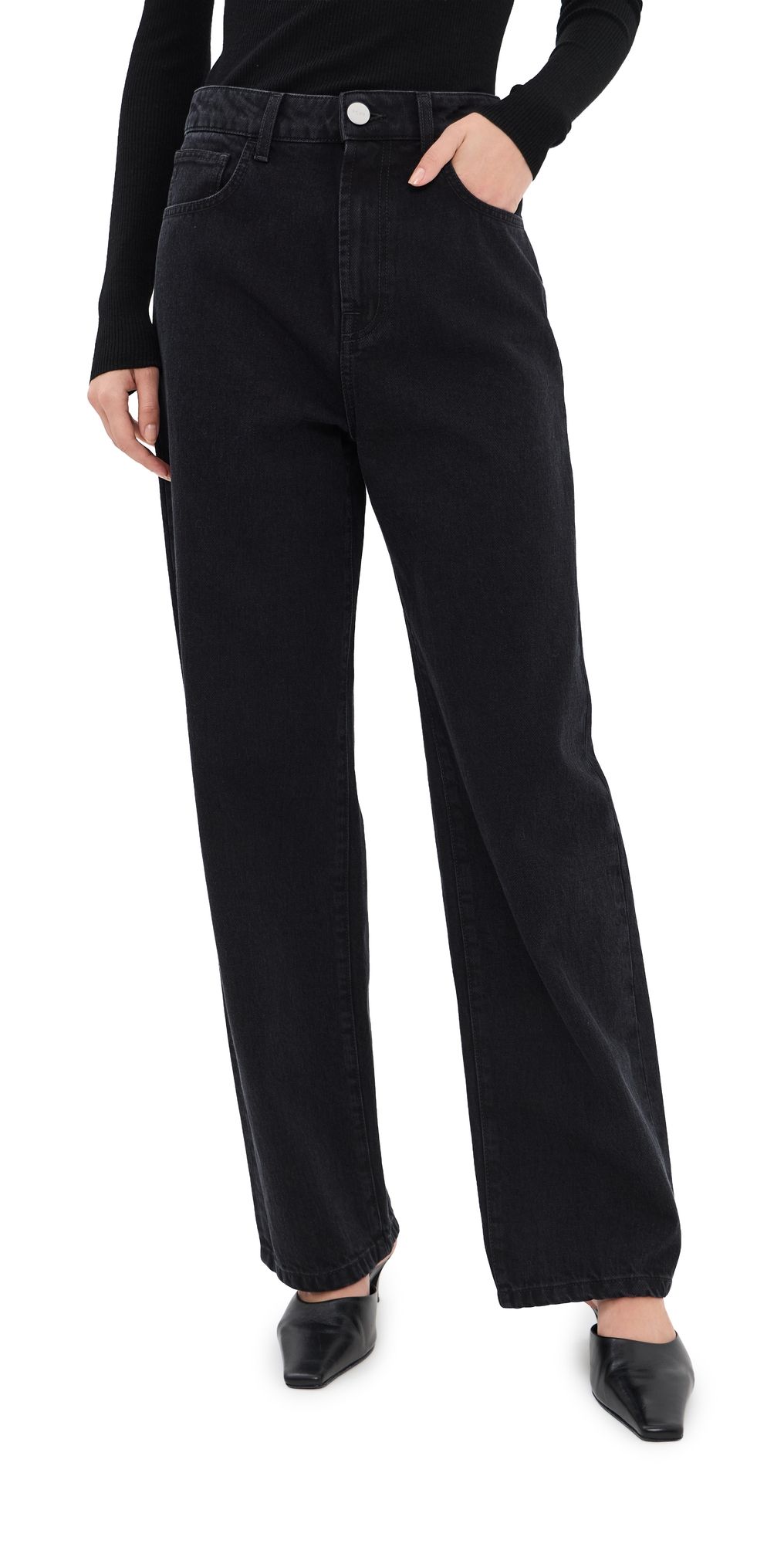 Róhe Bruun Signature Baggy Denim Jeans Black 42