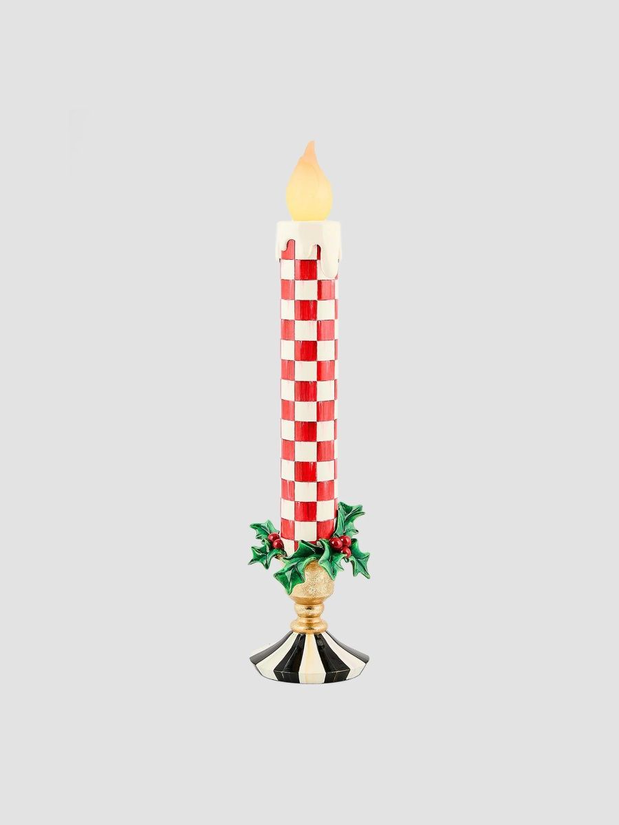 MacKenzie-Childs Unisex Check It Out Illuminated Red Retro Candle