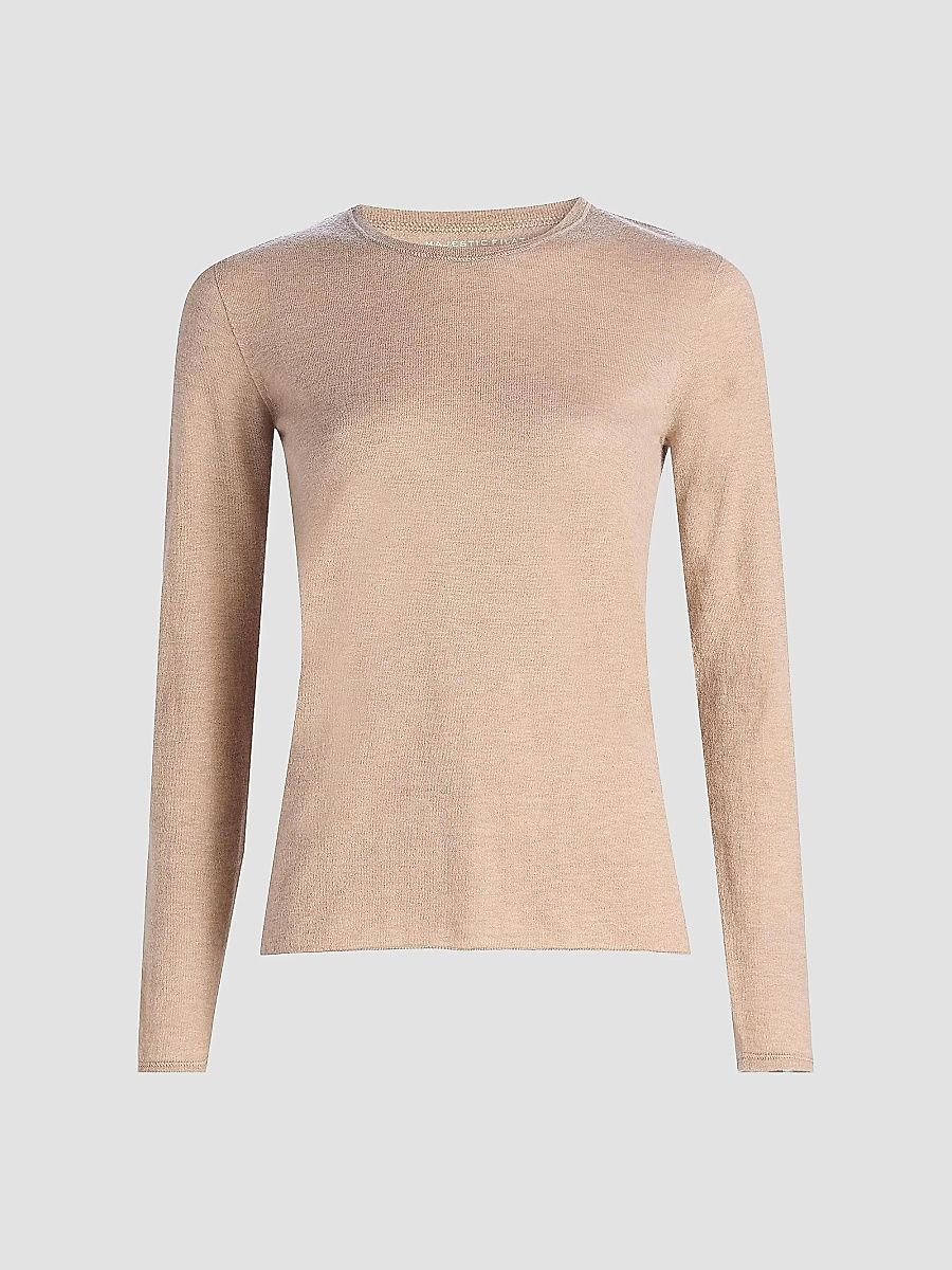 Majestic Filatures Women's Cashmere Crewneck Sweater - Cord Chine - Size Large