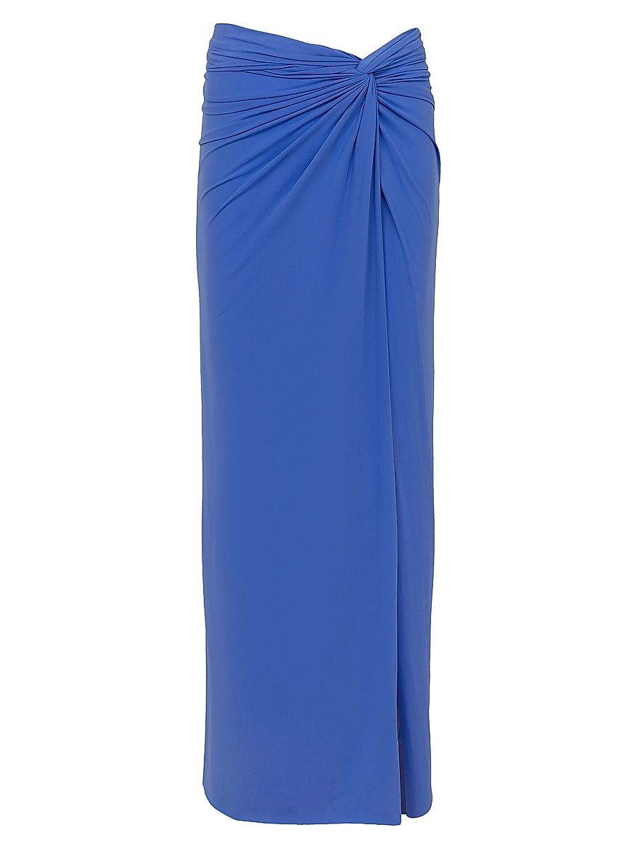 Women's Karen Side-Twist Midi-Skirt - Blue - Size Large
