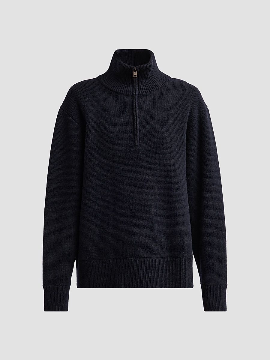 Women's Axel Wool Vareuse Sweater - Dark Navy - Size XS