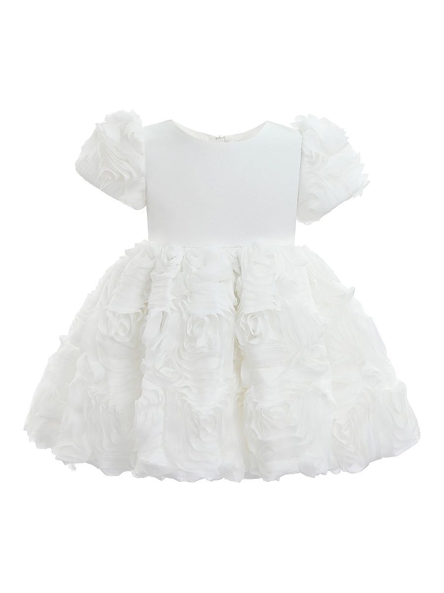 Little Girl's Rosette Dress - White - Size 36 Months