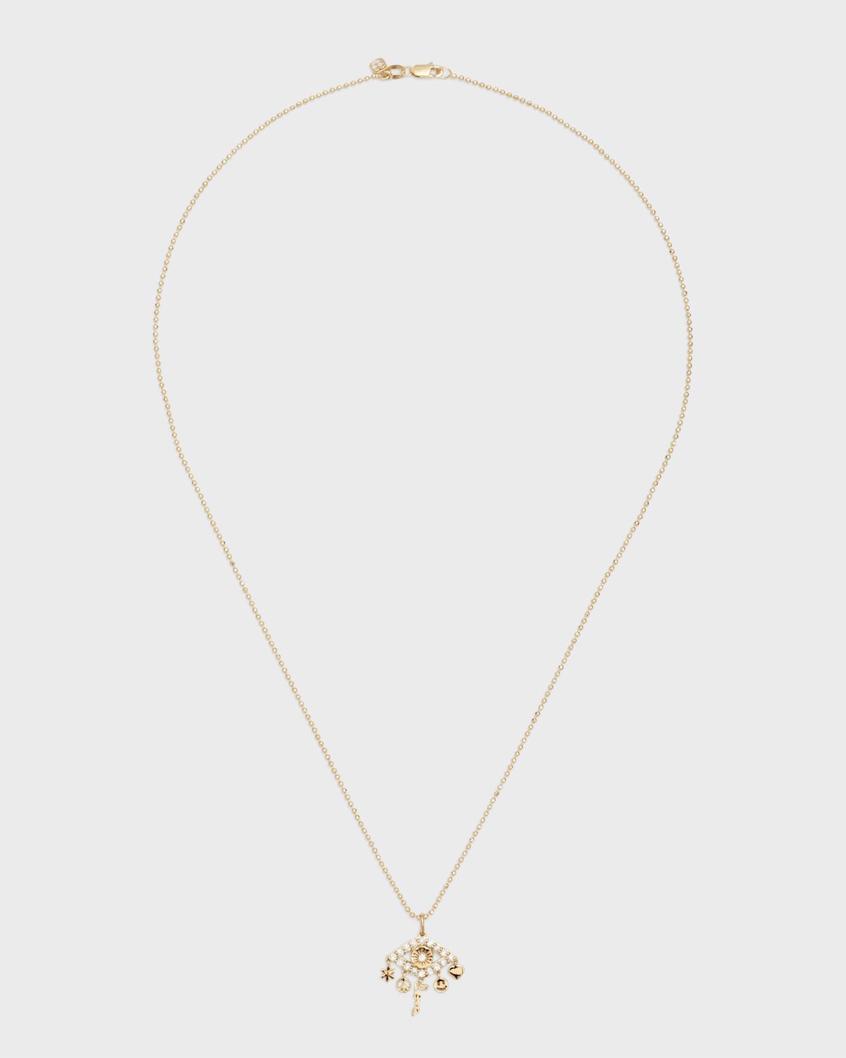 Diamond Pave Evil Eye Charm Necklace