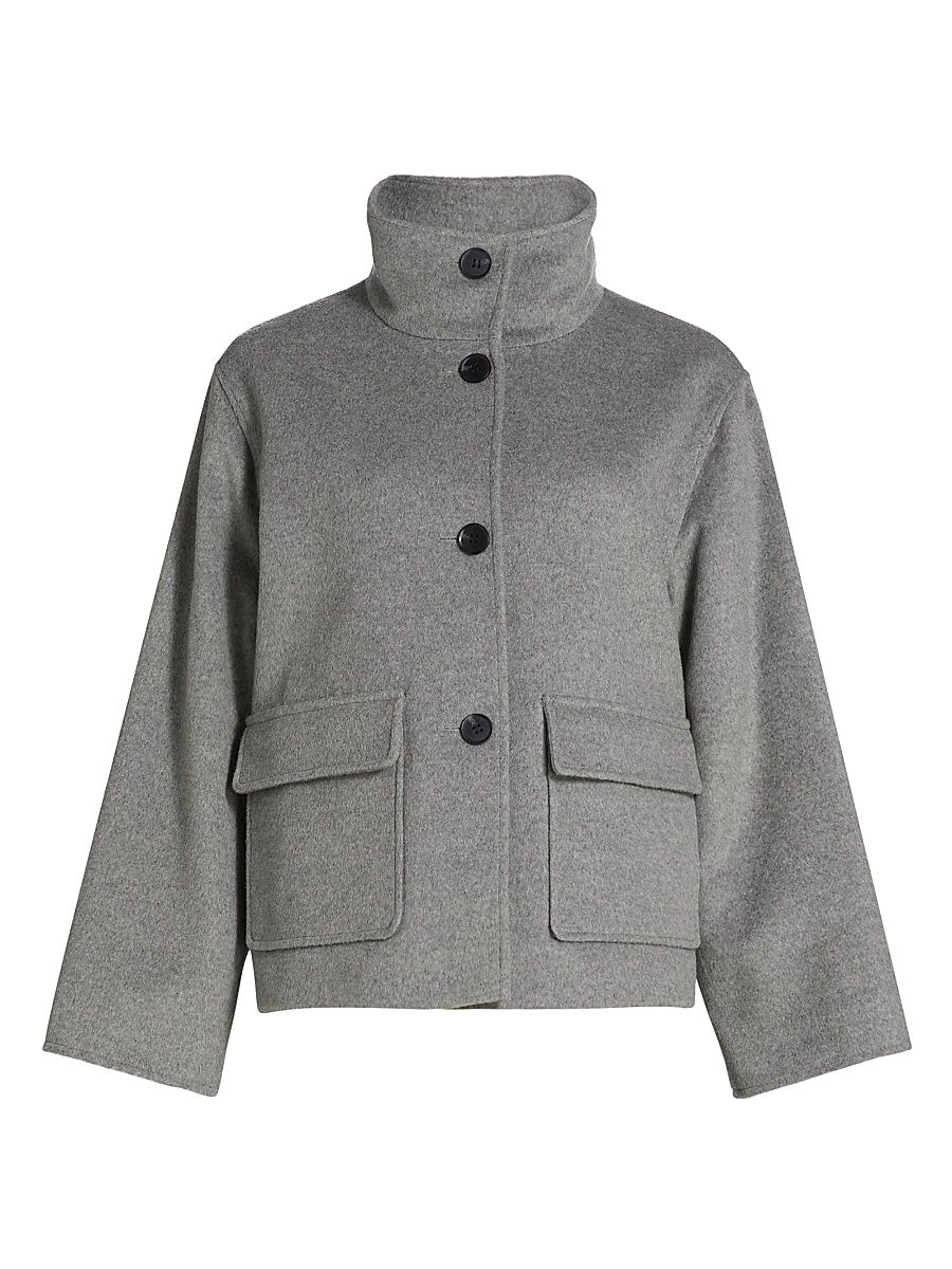Women's Double-Faced Wool Jacket - Heather Grey - Size Medium