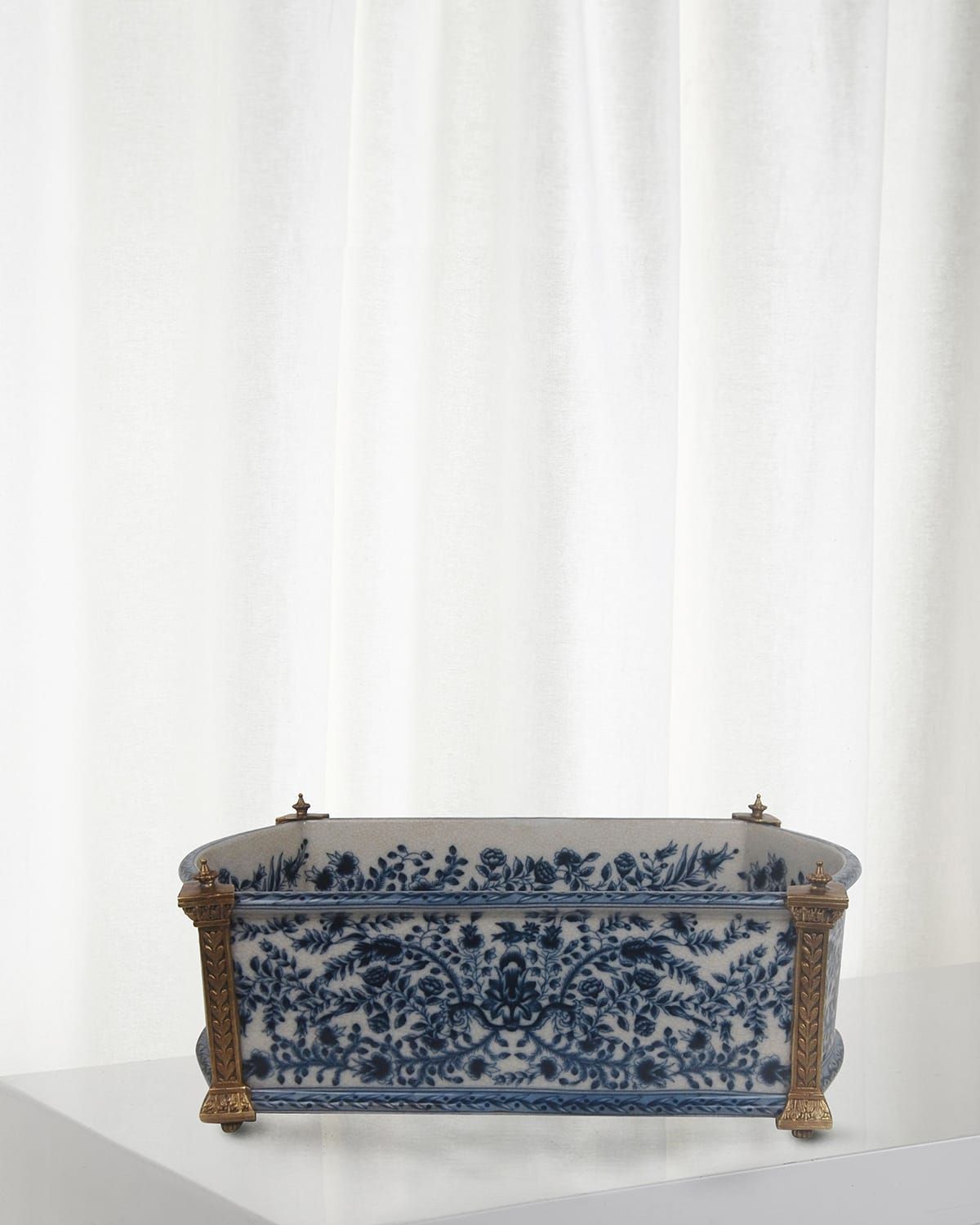 Blue and White Planter