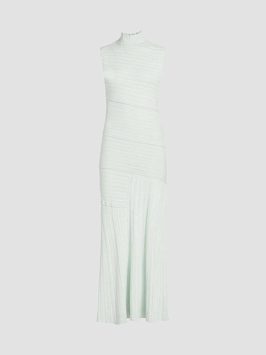 Proenza Schouler Women's Federica Micro Pleat Midi-Dress - Mint - Size Large