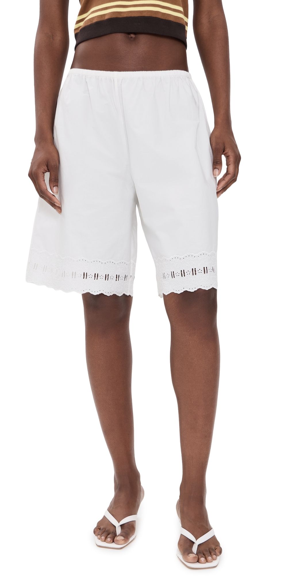 Sandy Liang Pepita Shorts White M