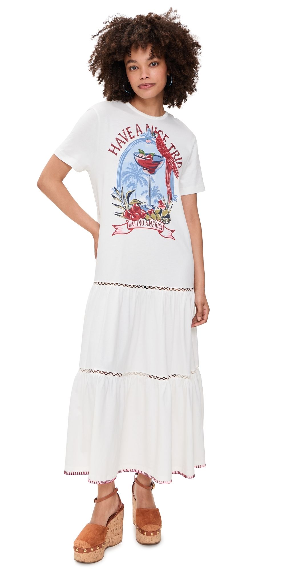 FARM Rio Have A Nice Trip Maxi Dress Off-White XL