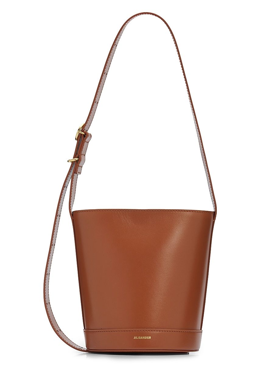 Women's Cannolo Leather Bucket Bag - Tan