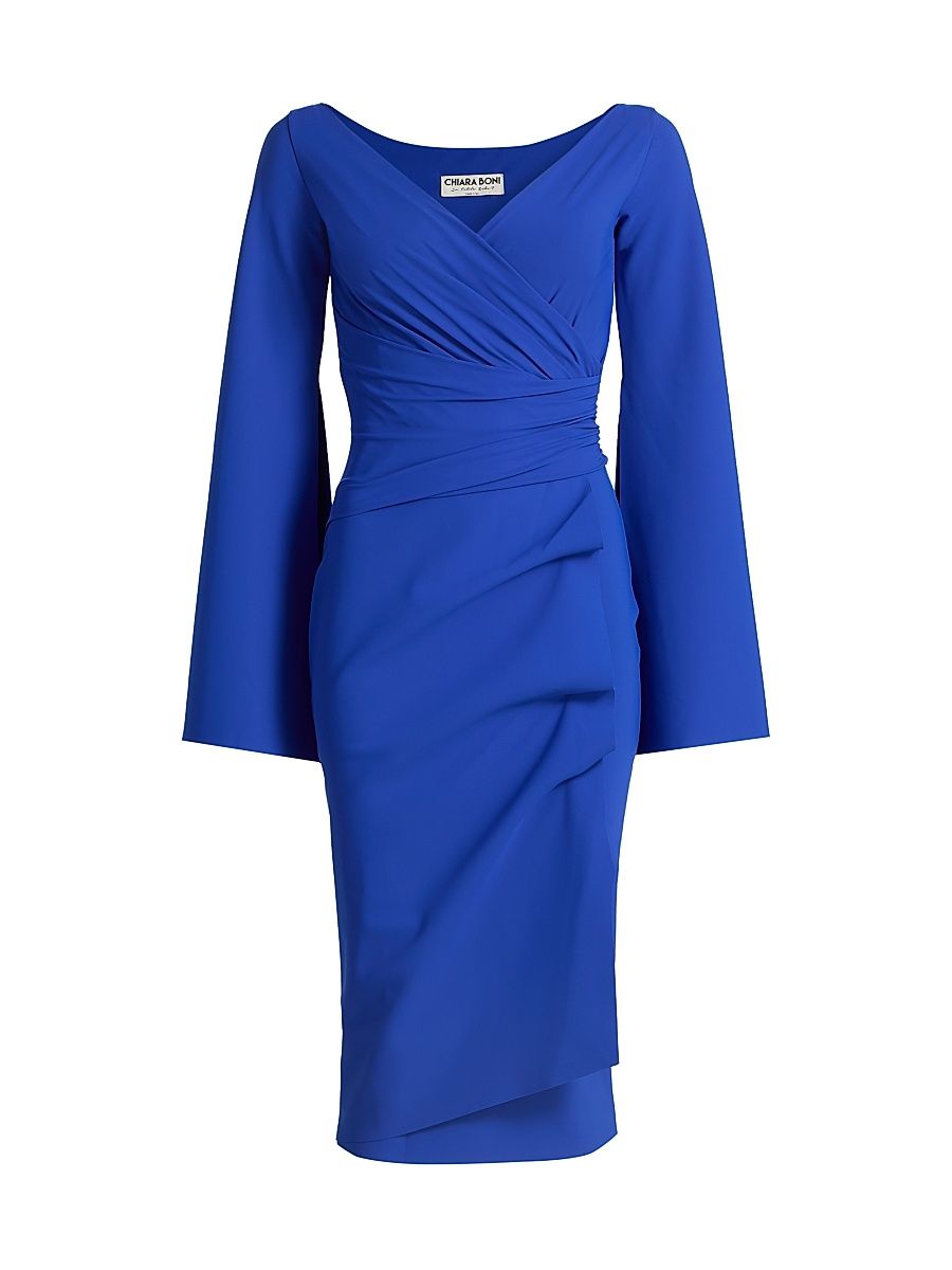 Women's Isoshi Cape Sleeve Cocktail Dress - Blu Klein - Size 16