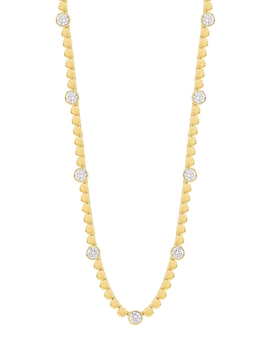 Women's Basel 18K Gold-Plated & Cubic Zirconia Station Necklace - Gold