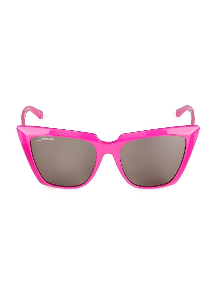 Women's 55MM Squared Cat-Eye Sunglasses - Shiny Fuchsia