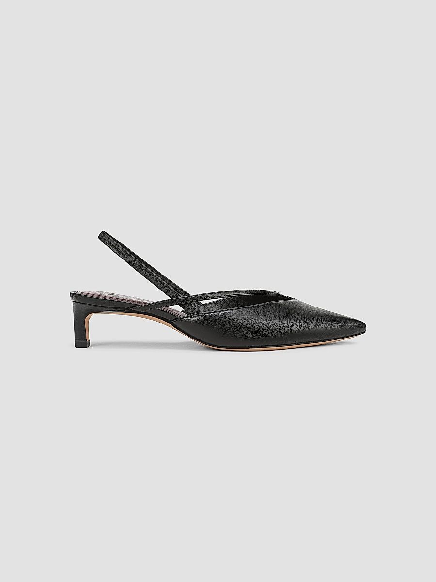 Vince Women's Clara Leather Slingback Pumps - Black - Size 7