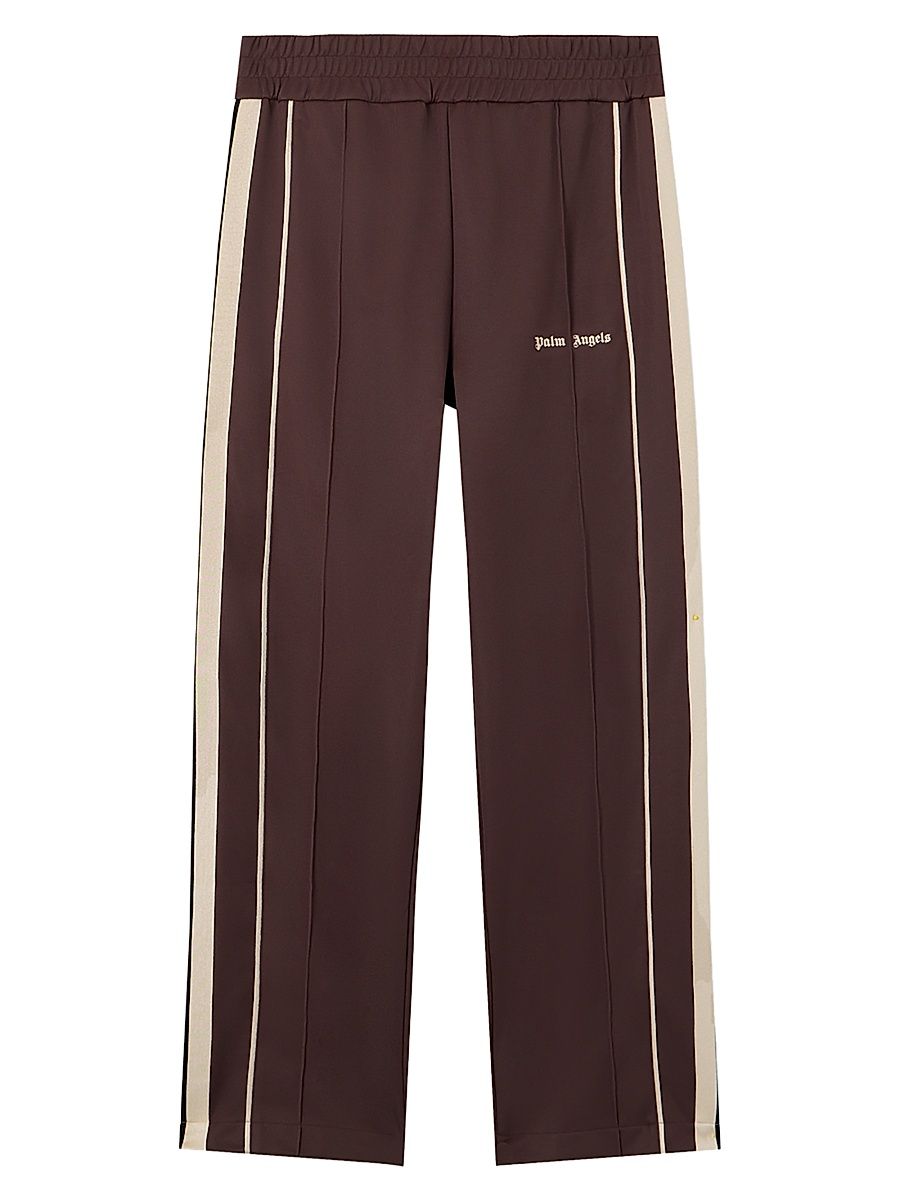 Men's Logo Striped Cotton-Blend Track Pants - Brown Off White - Size XXL