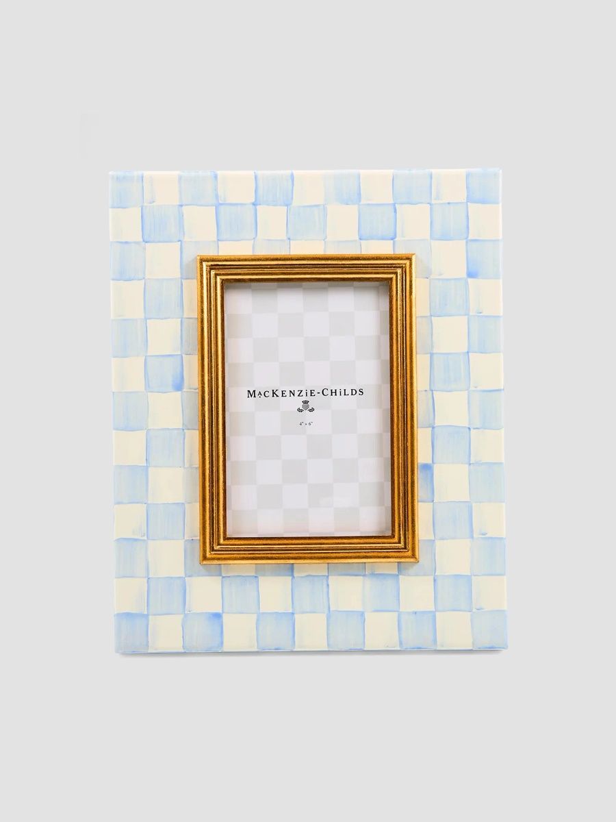 MacKenzie-Childs Merry Christmas Sky Check Photo Frame
